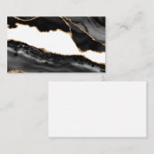 マーブフェイクルアゲートブラックススタイリッシュトーンラグジュアリー 名刺 (正面/裏面)