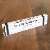 マーブフェイクルブラックストライプ事務所 デスクネームプレート (側面)