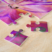 マーブリングアート6月ピンクのローズスパイラル – 難しい ジグソーパズル (側面)