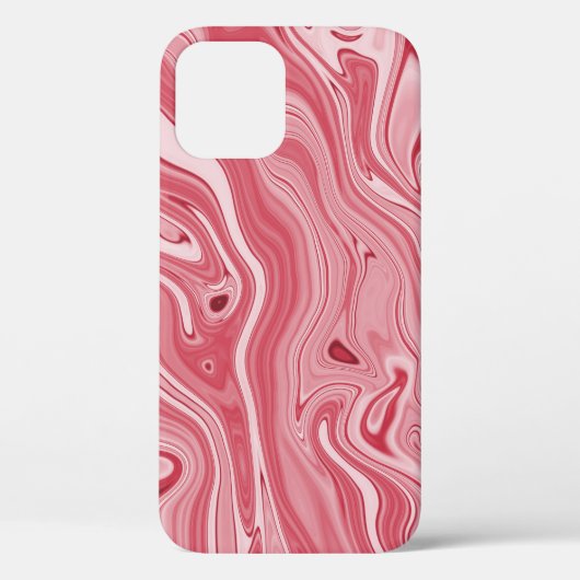 マーブリングアート：レッド抽象芸術エレガンス。 Case-Mate iPhoneケース (裏面)
