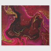 マーブリングゴールデンレッドデザイン ラッピングペーパー (フラット)