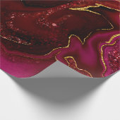 マーブリングゴールデンレッドデザイン ラッピングペーパー (角)