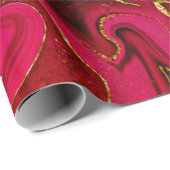 マーブリングゴールデンレッドデザイン ラッピングペーパー (ロールコーナー)
