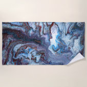マーブリングブルー ビーチタオル (正面)