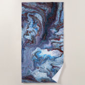 マーブリングブルー ビーチタオル (正面)