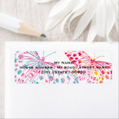 マーブリング蝶 – 差出人住所ラベル ラベル (インサイチュ)