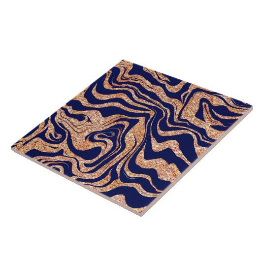 マーブリーパープル&赤面ピンクグリッターかわいいグガーリーラム タイル (側面)