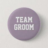 マーブルのスポーツ風レターのGroomチーム 缶バッジ (正面)