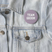 マーブルのスポーツ風レターのGroomチーム 缶バッジ (インサイチュ)