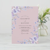 マーブルのペリウィンクル野の花の結婚式 招待状 (スタンド正面)