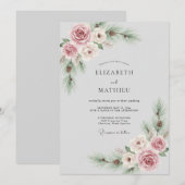 マーブルの森の冬の結婚式 招待状 (正面/裏面)