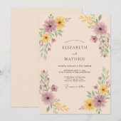 マーブルの穏やかな秋の結婚式 招待状 (正面/裏面)