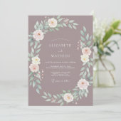 マーブルの花のアーチの結婚式 招待状 (スタンド正面)
