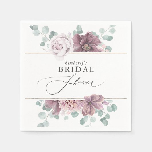マーブルの花のベビー/ブライダルシャワー スタンダードカクテルナプキン (正面)