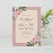 マーブルの花束の結婚式 招待状 (スタンド正面)