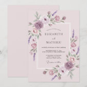 マーブルの華やぐ春の結婚式 招待状 (正面/裏面)