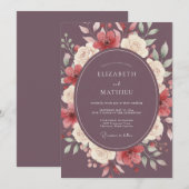 マーブルの豪華な秋の結婚式 招待状 (正面/裏面)