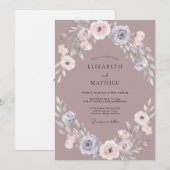マーブルの輝く春の結婚式 招待状 (正面/裏面)