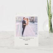 マーブルの頬紅フラワー3枚写真の結婚式 サンキューカード (裏面)