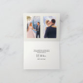 マーブルの頬紅フラワー4枚の写真の結婚式 サンキューカード (内部)