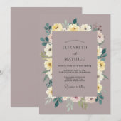マーブルの黄色いボタン wedding 招待状 (正面/裏面)