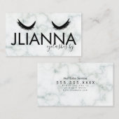 マーブルはっきりしたまつ毛サロン白黒 名刺 (正面/裏面)