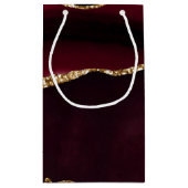 マーブルアガテシックブラックパープル金ゴールドグリッター スモールペーパーバッグ (裏面)