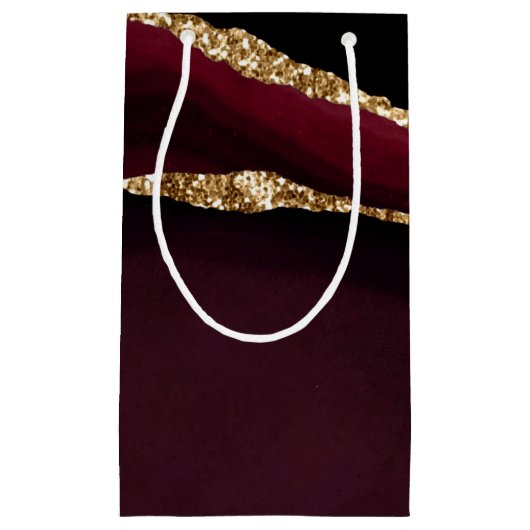 マーブルアガテシックブラックパープル金ゴールドグリッター スモールペーパーバッグ (正面)