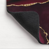 マーブルアガテシックブラックパープル金ゴールドグリッター マウスパッド (コーナー)