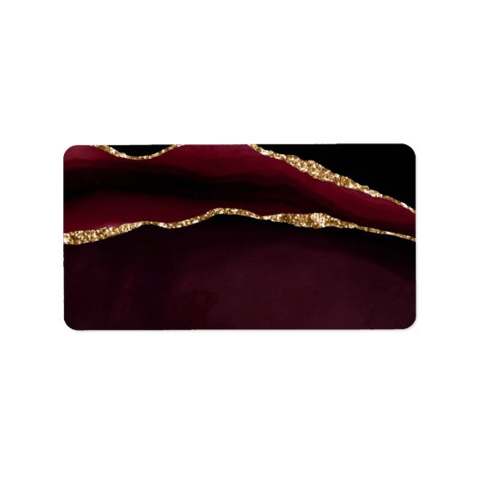 マーブルアガテシックブラックパープル金ゴールドグリッター ラベル (正面)