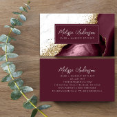 マーブルアガテブルゴーニュ金ゴールドグリッターリュックス 名刺