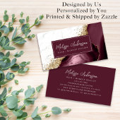 マーブルアガテブルゴーニュ金ゴールドグリッターリュックス 名刺