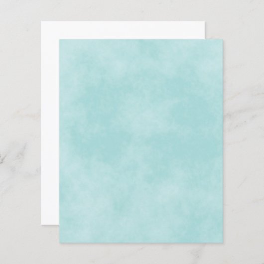 マーブルアクアまたはティール（緑がかった色）フォグ紙 (正面/裏面)