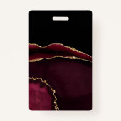 マーブルアゲートシックブラックパープル金ゴールドグリッター バッジ (正面)