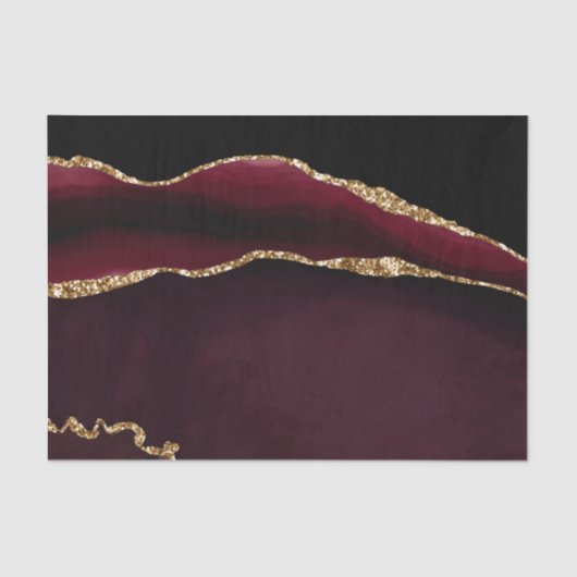 マーブルアゲートシックブラックパープル金ゴールドグリッター 薄葉紙 (正面)