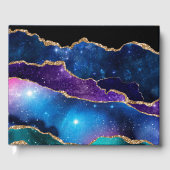 マーブルアゲートストーン銀河系スパークリー輝くスターズ ゲストブック (正面)