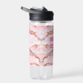 マーブルアゲートトレンディーブルーピンク金ゴールドコレクション ウォーターボトル (右面)