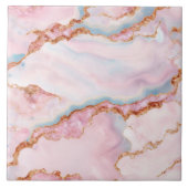 マーブルアゲートトレンディーブルーピンク金ゴールドコレクション タイル (正面)