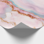 マーブルアゲートトレンディーブルーピンク金ゴールドコレクション ラッピングペーパー (角)