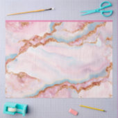 マーブルアゲートトレンディーブルーピンク金ゴールドコレクション 薄葉紙 (クラフト)