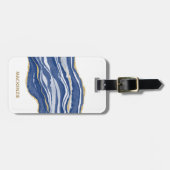 マーブルアゲート金ゴールドグリッター ラゲッジタグ (正面横)