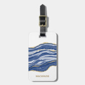 マーブルアゲート金ゴールドグリッター ラゲッジタグ (正面縦)