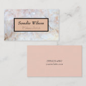 マーブルアンドピンクデザインメイクアップアーティストサロングリッター 名刺 (正面/裏面)