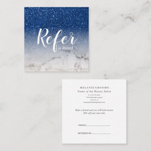 マーブルアンドブルーグリッターグラデーショングラムシック 紹介カード (正面/裏面)