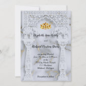 マーブルインディアンヒンドゥー結婚式招待状 招待状 (正面)