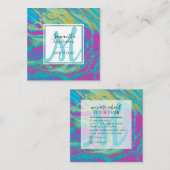 マーブルエレガントアカラフルゲート美容師 スクエア名刺 (正面/裏面)