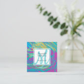 マーブルエレガントアカラフルゲート美容師 スクエア名刺 (スタンド正面)