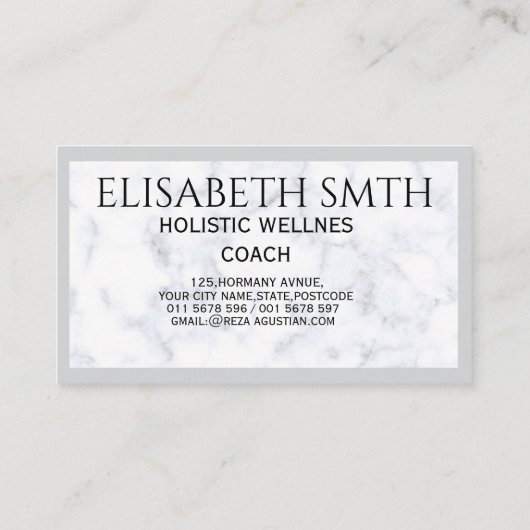 マーブルエレガントウェルネス&コーチングプロフェッショナル 名刺 (裏面)