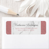 マーブルエレガントガーリー赤面ピンクグリッター ラベル (インサイチュ)