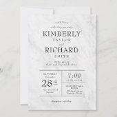 マーブルエレガントモダントレンディー結婚式招待状 招待状 (正面)